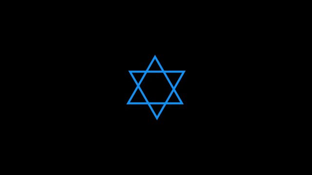 Sacred geometry. Merkaba thin line geometric triangle shape. esoteric or spiritual symbol. isolated on white background. Star tetrahedron icon. desgin and making black flower type animation