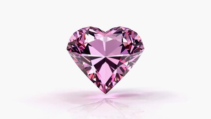 Fototapeta premium A heart-shaped pink diamond on a white surface