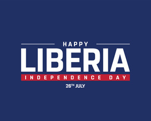 Liberia Independence Day on a dark background, Vector design of Independence Day of Liberia, Typographic Design of Liberia National Day, Flag typography of Liberia