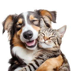 mixed breed dog and cat