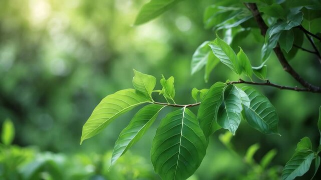 Close-up of green leaves from the ash tree.