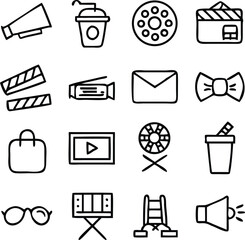 Cinema Movie Icons Vector Art
