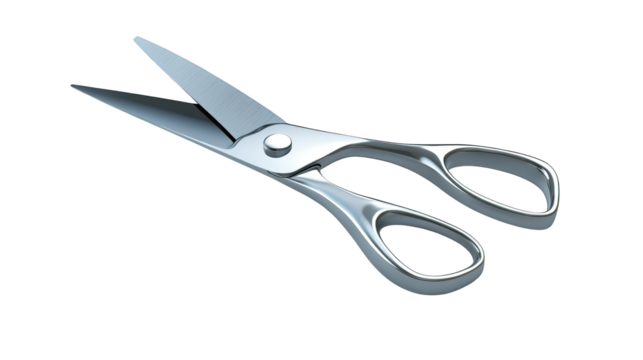 Closeup of sharp scissors on a black background, versatile cutting tool for various applications