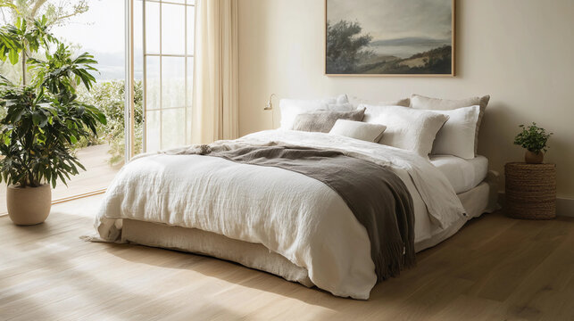 Nicely Decorated Cozy Neutral Modern Bedroom