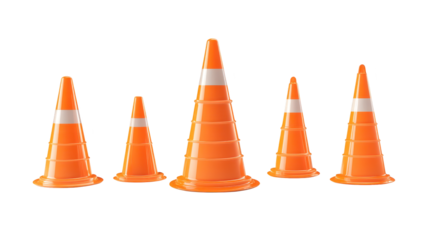 Bright orange traffic cones for enhanced safety and visibility on roads construction sites