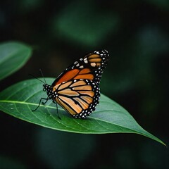 Fototapeta premium butterfly on leaf