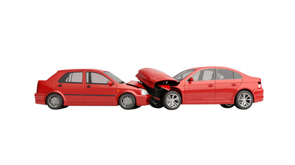 Fototapeta premium Two cars with open hoods, engine repair, maintenance, or diagnostics two