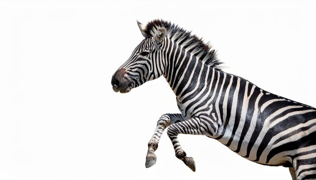 zebra jumping isolated on transparent background