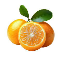 juicy orange fruit with leaves