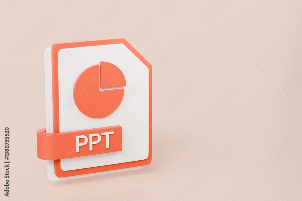 Aufkleber 3d file folder document ppt icon. minimal word ppt presentation document icon. document form. busine
