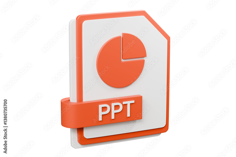 Poster 3d file folder document ppt icon. minimal word ppt presentation document icon. document form. busine