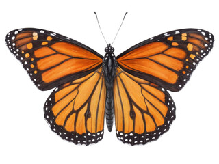 Fototapeta premium vibrant monarch butterfly with striking orange and black wings, showcasing intricate patterns and delicate features, symbolizes beauty
