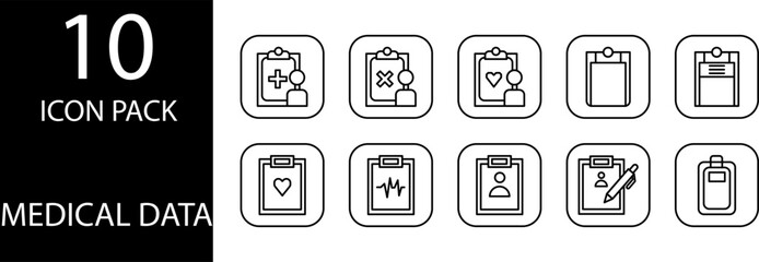 editable medical data icon set design