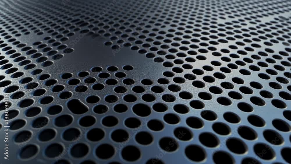 Aufkleber close-up view of a textured surface with perforated pattern generative ai