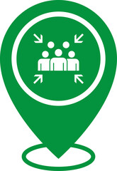Emergency evacuation assembly point sign. Assembly point icon. Safety Signs. Evacuation Plan.
