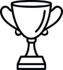 trophy, silhouette, black and white, simple design, icon, award, victory, achievement, championship, clean lines, minimalist, graphic, symbol, cup, handle, pedestal base, contrast, solid shape, vector