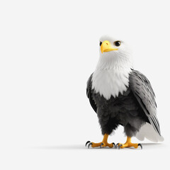 Obraz premium Striking bald eagle displaying its impressive features in a realistic and detailed illustration emphasizing nature's majesty