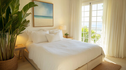 Naklejka premium Nicely Decorated Cozy Modern Bedroom
