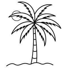 Obraz premium A vibrant AI vector design of a palm tree for summer-themed digital projects, perfect for microstock sites and creative designs.
