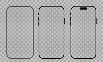 Mobile phone png overlay mockup.
Three types of mobile phone frames.