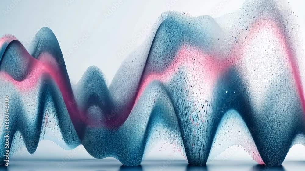 Poster futuristic abstract design representing data waves and technology generative ai