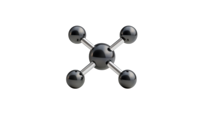 Molecular structure, three interconnected spheres representing a chemical bond in chemistry