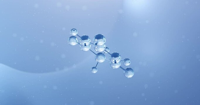 Barbituric acid rotating molecular structure, 3d model of barbiturates