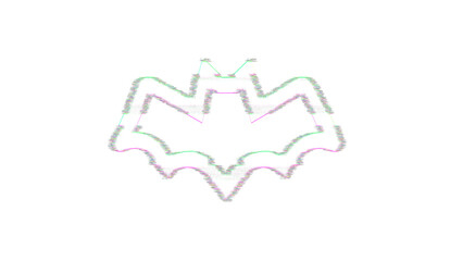 Obraz premium Icon bat is distorted. Glitch. Noise, chromatic aberration, geometric distortion