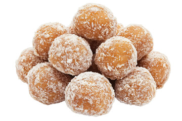 Coconut laddu with white background