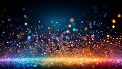 Obraz premium 光の粒子：カラフルな輝きの背景