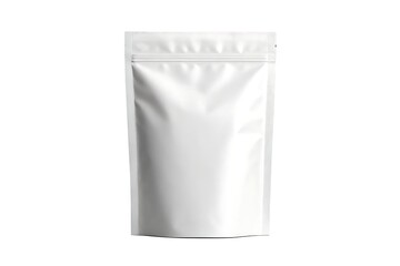A pristine, blank stand-up pouch ready for your brand, showcasing its sleek, smooth surface and resealable zipper.