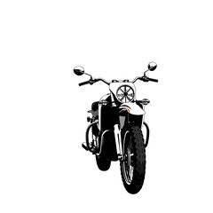 A bright, vibrant motocross vector art image on a white flat background, utilizing strong hard lig
ht, lively colors, and direct harsh shadows