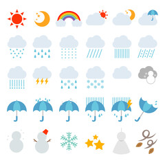 天気のアイコンのイラストセット