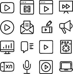 Content Creator Icons Vector Art