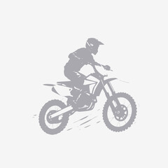 A bright, vibrant motocross vector art image on a white flat background, utilizing strong hard lig
ht, lively colors, and direct harsh shadows