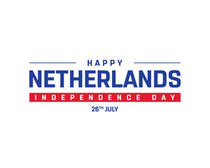 Netherlands Independence Day on a white background, Vector design of Independence Day of Netherlands, Typographic Design of Netherlands National Day, Flag typography of Netherlands