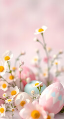 Hand Painted Floral Easter Eggs with Spring Blossom Accents
