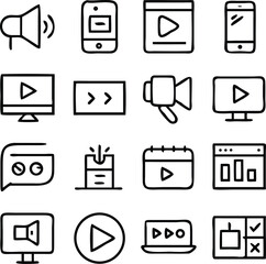 Content Creator Icons Vector Art
