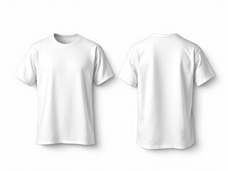 Image showing the front and back of a simple white t-shirt.