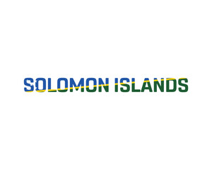 Solomon Islands flag Typography with flag on a white background, Vector design of Solomon Islands flag typography, Flag of Solomon Islands, National Day Design, Solomon Islands Day design