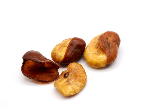 Lablab beans or also known as kacang koro isolated on a clean white background