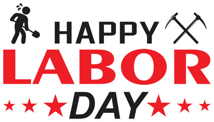 Happy Labor Day Celebration Graphic Design. Isolated On Transparent Background.