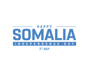 Somalia Independence Day on a white background, Vector design of Independence Day of Somalia, Typographic Design of Somalia National Day, Flag typography of Somalia