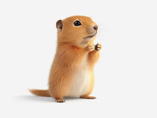 Charming 3d illustration of a prairie dog repeatedly chattering in a playful manner full body in a fun environment