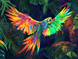 Obraz premium Rainbow Macaw in Jungle