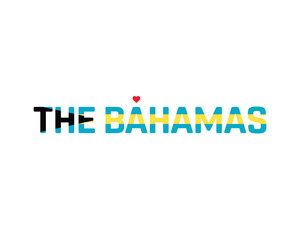I love The Bahamas, I love The Bahamas typographic design with flag typography and heart on white background, Vector design of I love The Bahamas, The Bahamas National Day Design