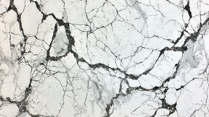 Fototapeta premium Abstract Cracked Marble Texture: Black and White Veins