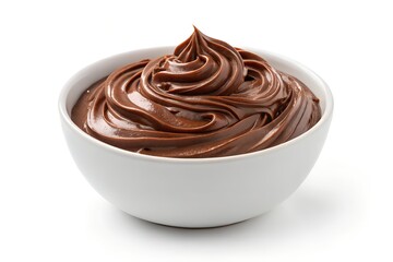 Smooth & Creamy Rich Chocolate Cream Swirl on a White Background