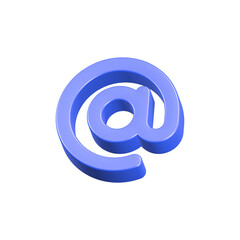 at symbol email at rendering 3d blue color