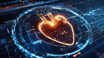 Digital Heart Scan futuristic medical tech interface